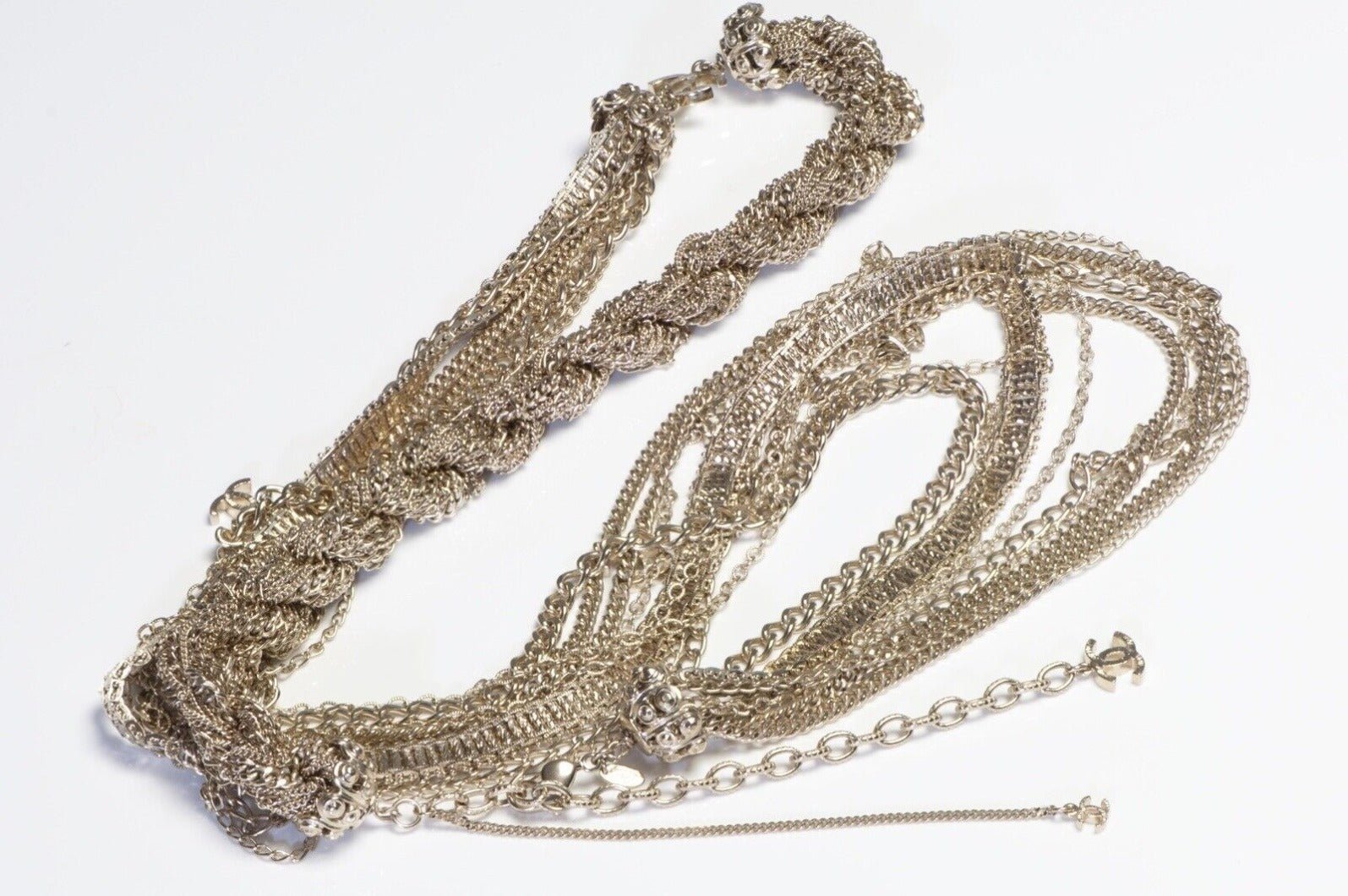 CHANEL Paris Spring 2009 Champagne Gold Multi Strand CC Rope Chain Necklace
