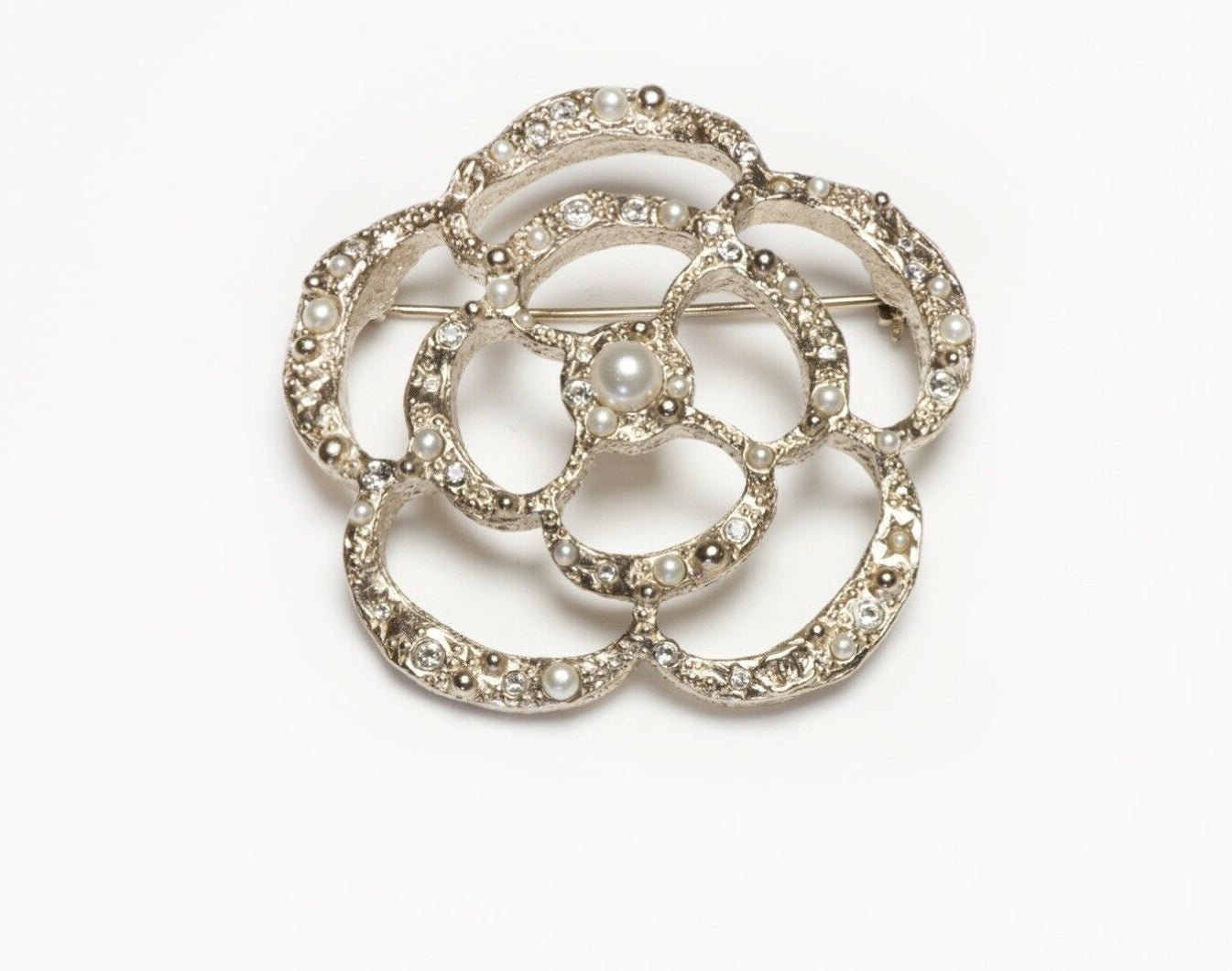 CHANEL Paris Spring 2013 Faux Pearl Camellia Flower Brooch