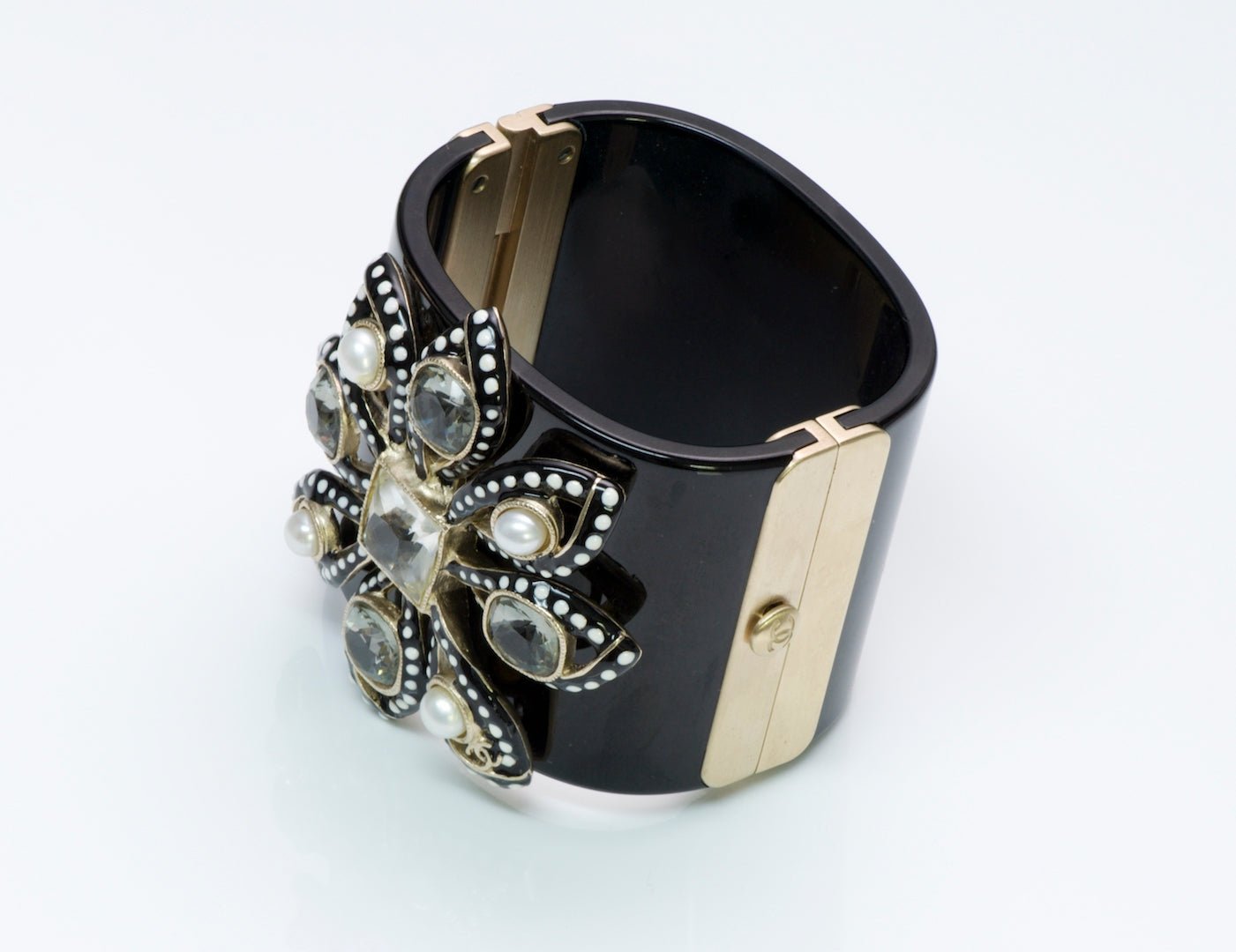 Chanel Pearl Crystal Flower Bracelet