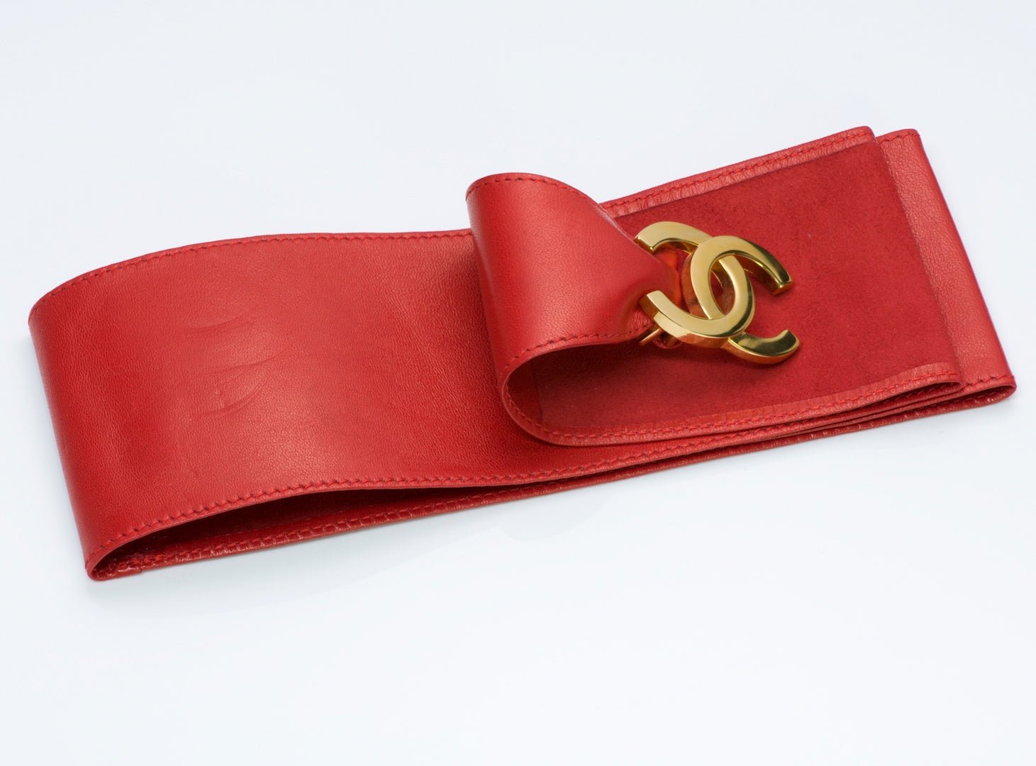 Chanel Red Leather Belt - DSF Antique Jewelry