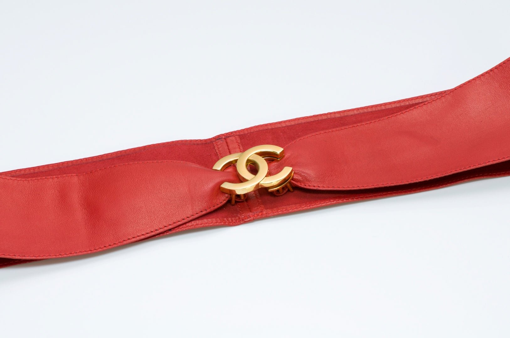 Chanel Red Leather Belt