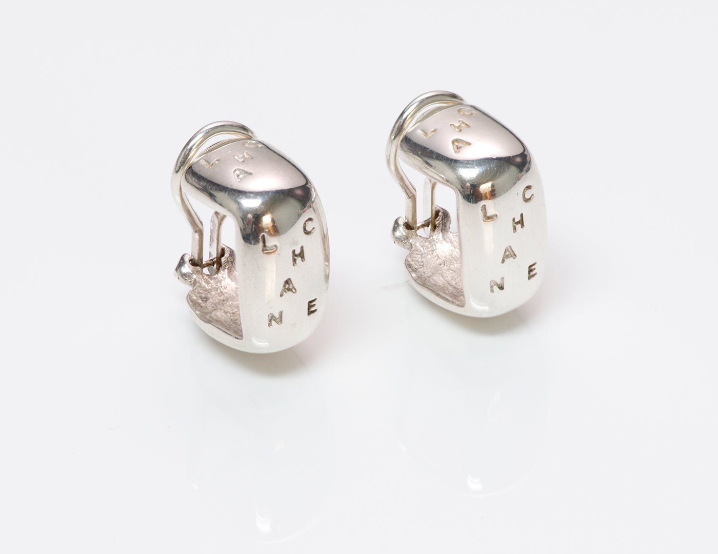 Chanel Sterling Silver Hoop Earrings