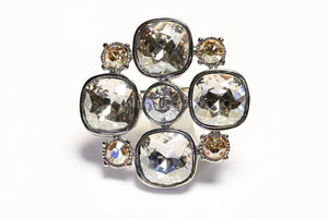 Chanel Paris Fall 2012 Champagne Crystal CC Brooch