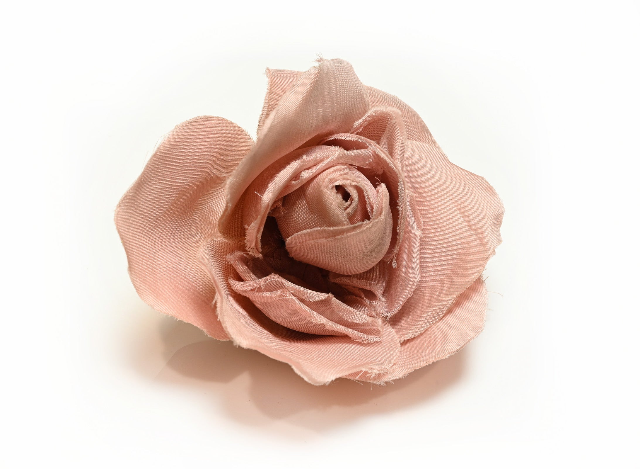 Vintage CHANEL Paris Dusty Pink Silk Camellia Flower Brooch