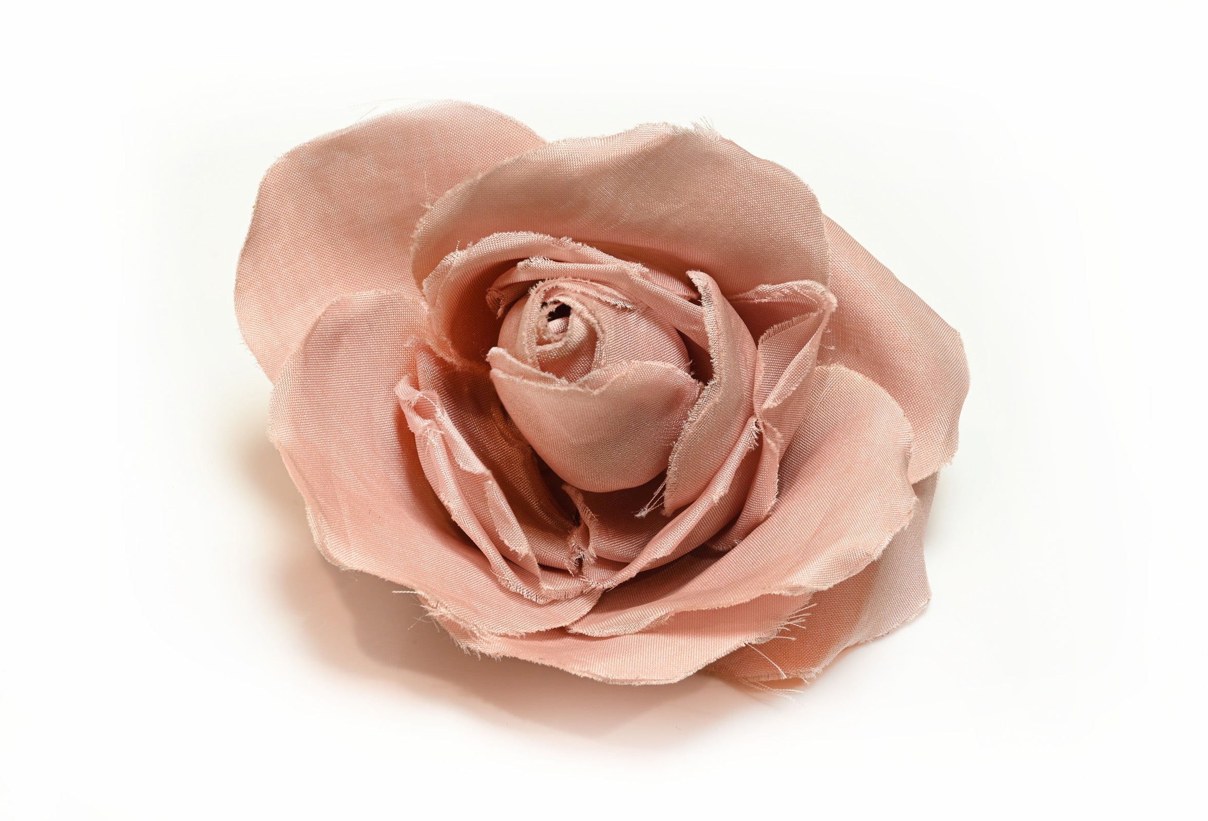 Vintage CHANEL Paris Dusty Pink Silk Camellia Flower Brooch 1