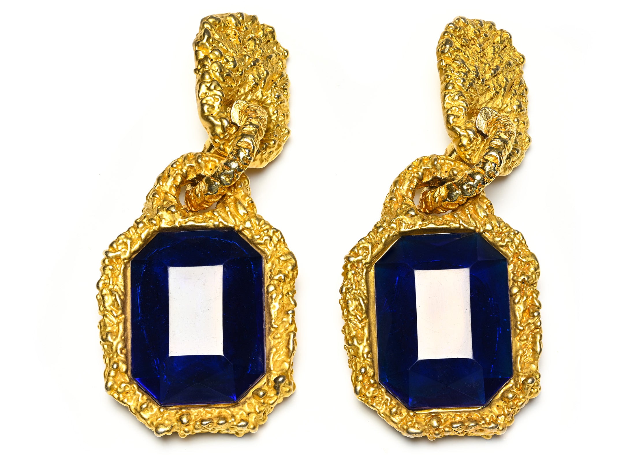 Chanel Cobalt Blue Goossens Drop Earrings