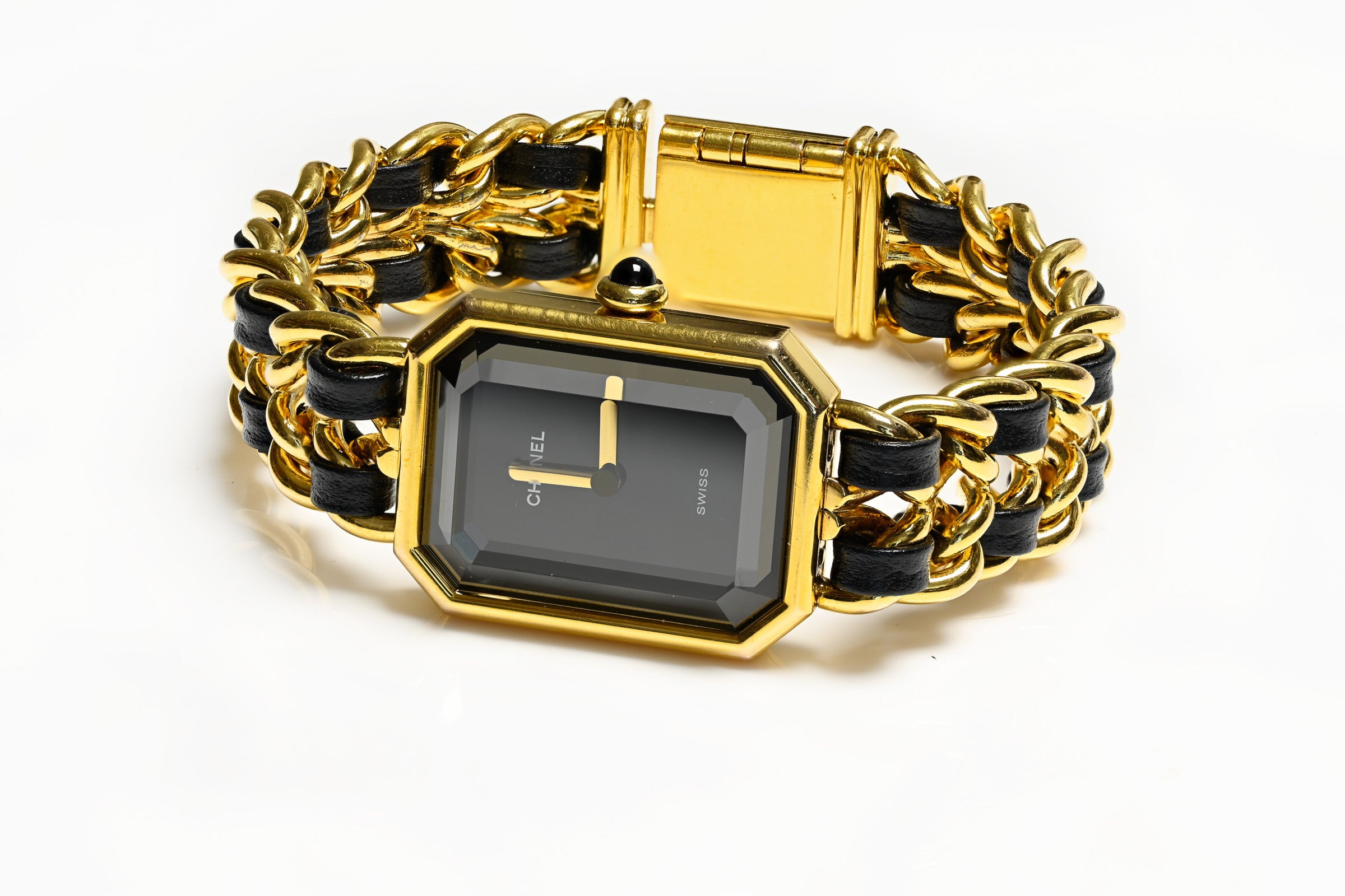 Chanel Paris Premiere Gold Plated Leather Chain Women s Watch