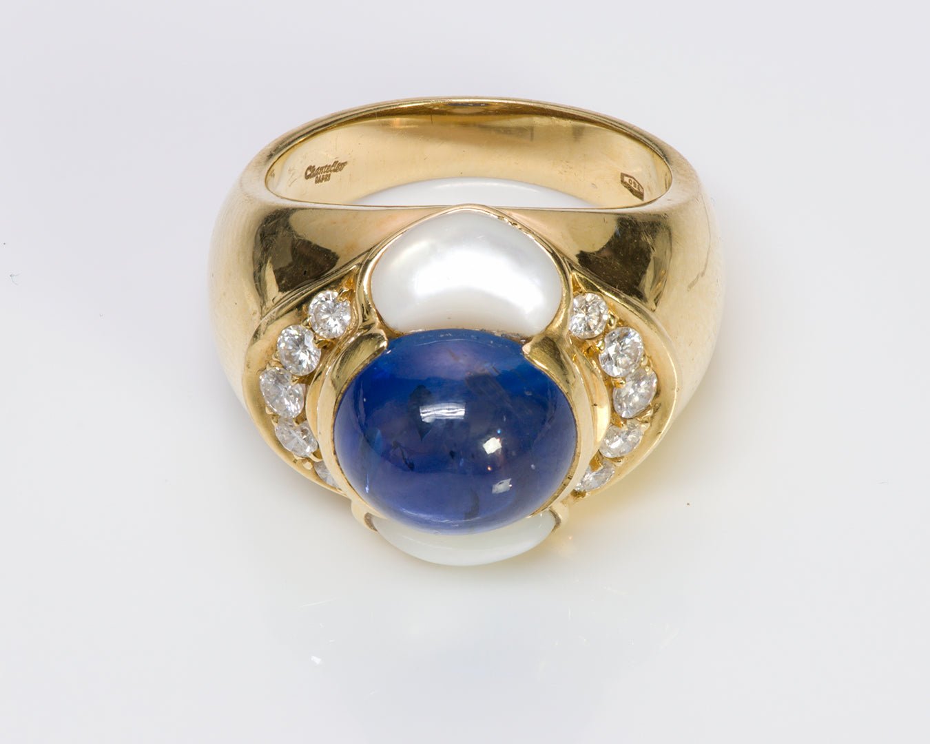 Chantecler Capri 18K Gold Sapphire Diamond Ring