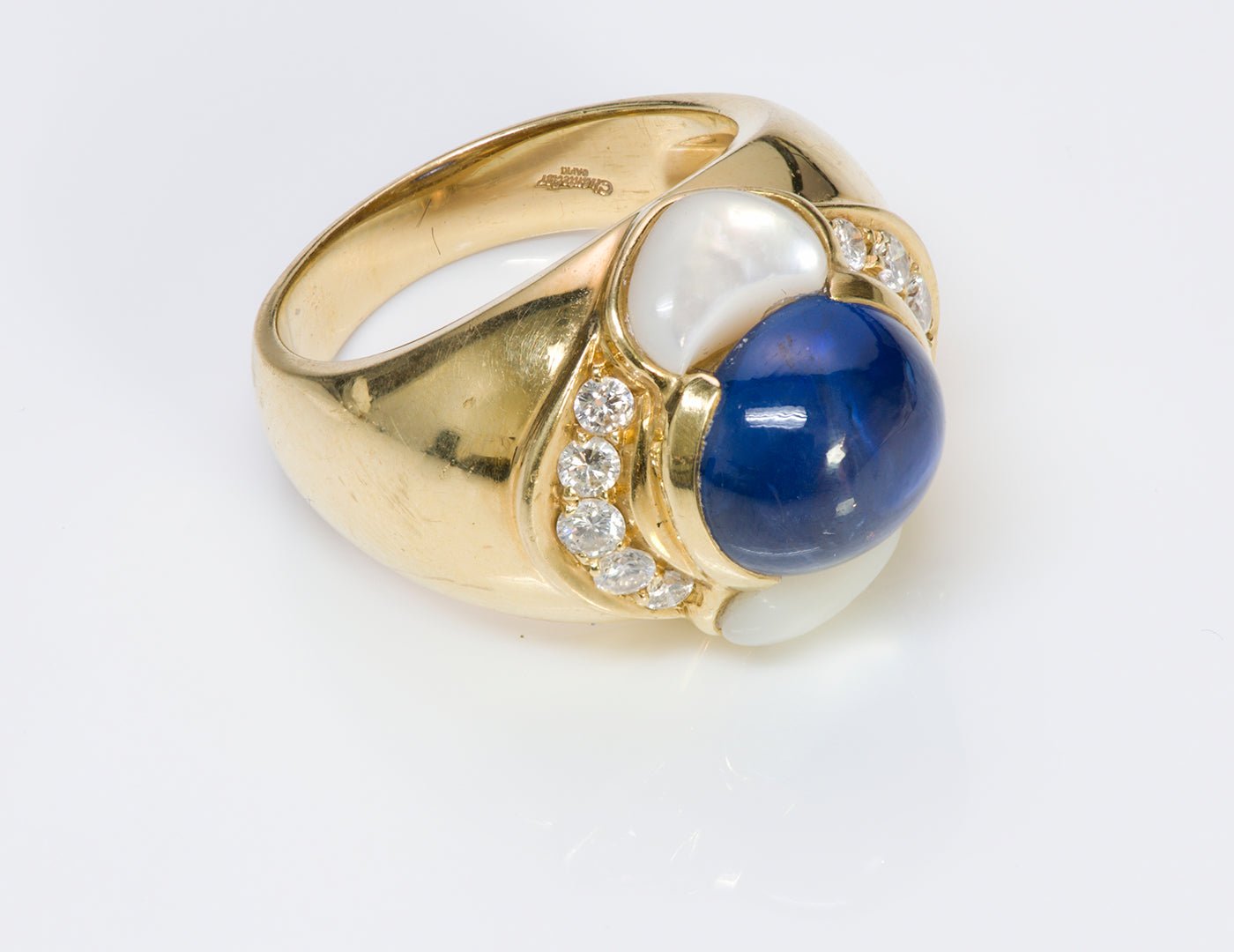 Chantecler Capri 18K Gold Sapphire Diamond Ring
