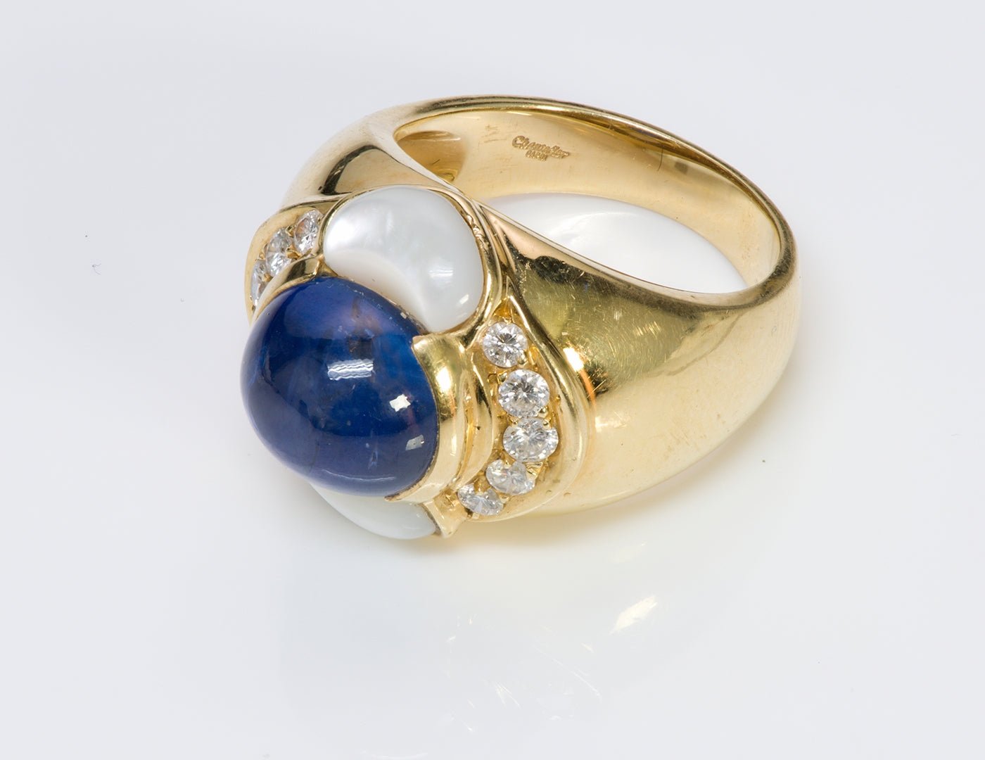 Chantecler Capri 18K Gold Sapphire Diamond Ring - DSF Antique Jewelry
