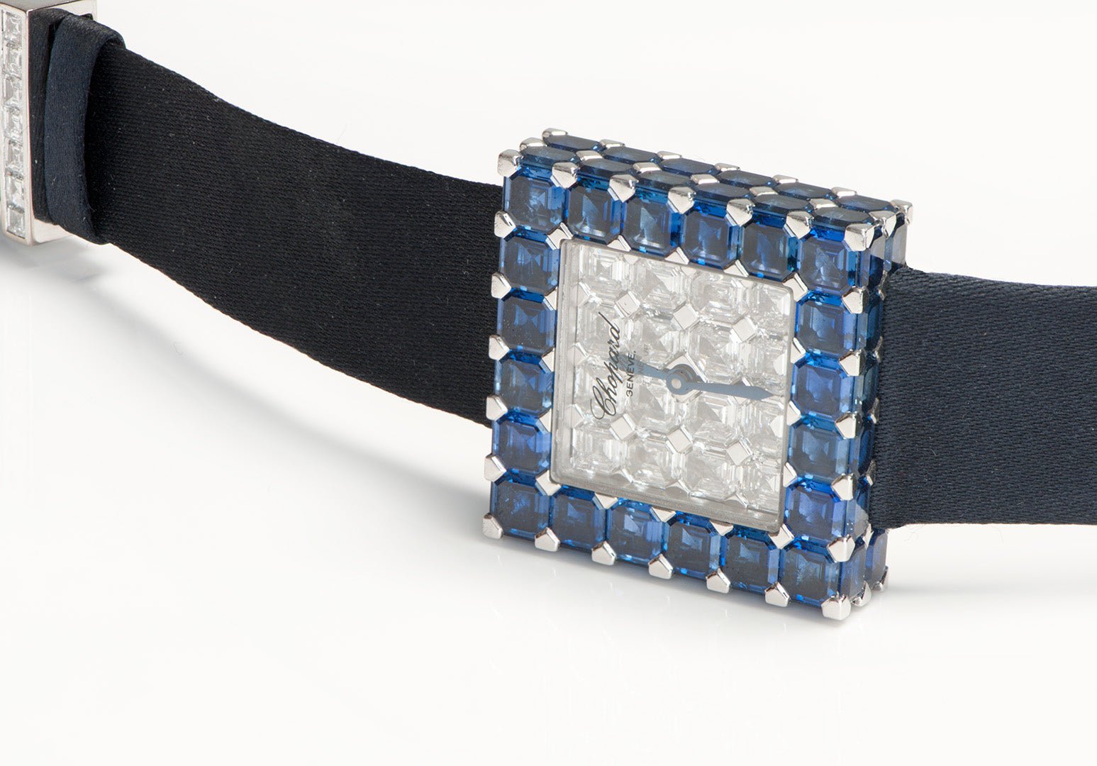 Chopard By De Grisogono Gold Sapphire Diamond Ice Cube Watch - DSF Antique Jewelry