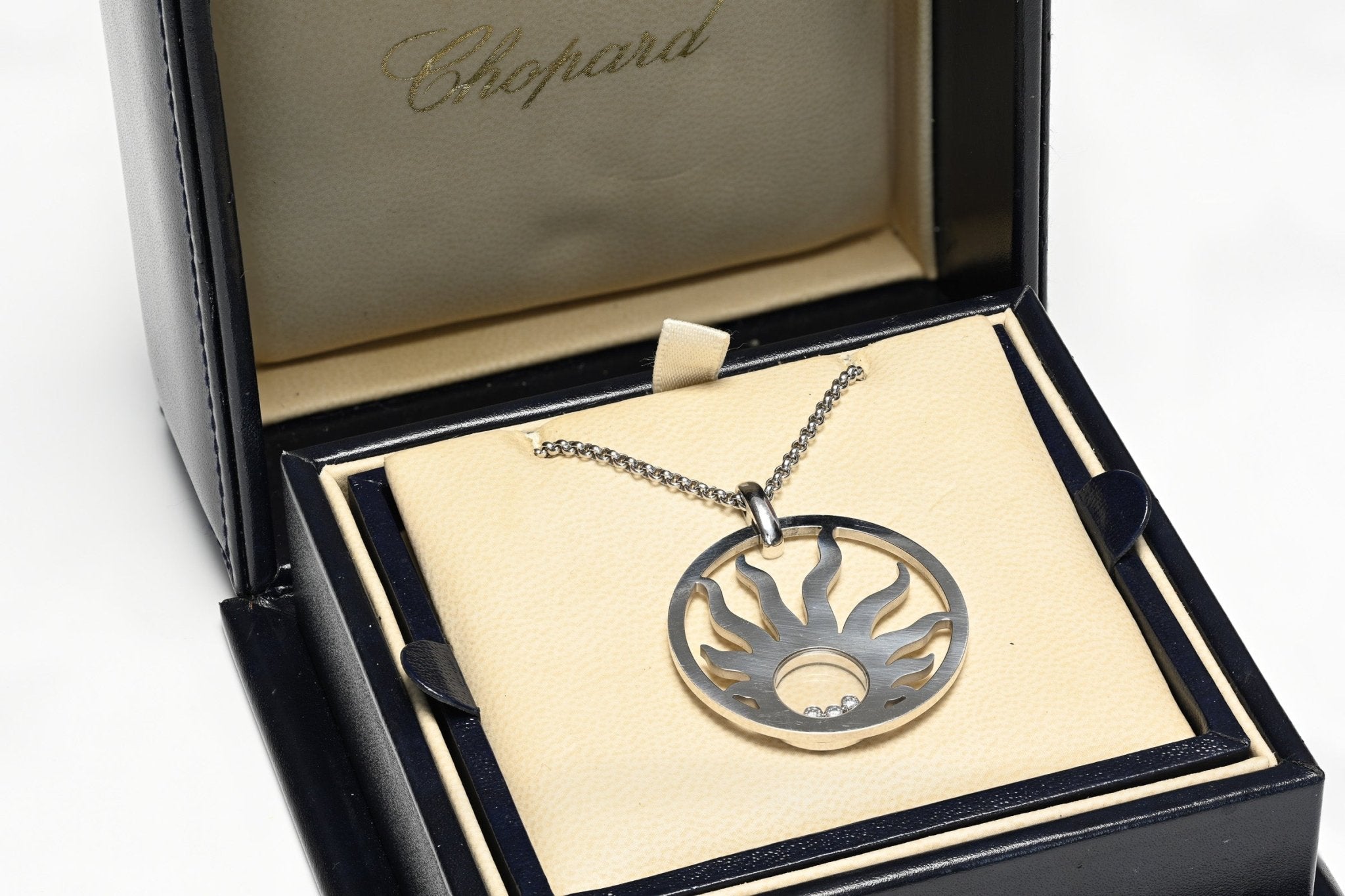 Chopard Happy Sun 18K Gold Diamond Pendant Necklace