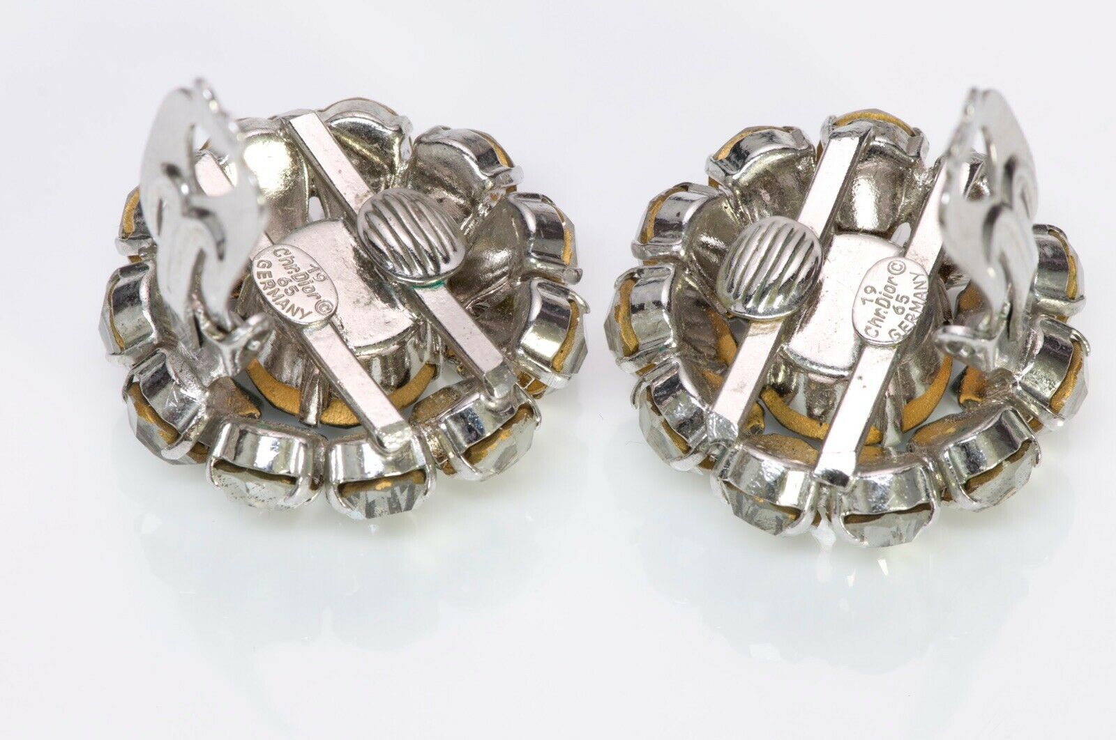 Christian DIOR 1965 Henkel & Grosse Green Crystal Earrings - DSF Antique Jewelry