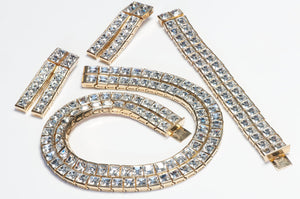 Christian Dior 1980’s by Gianfranco Ferré Crystal Necklace Earrings Bracelet Set
