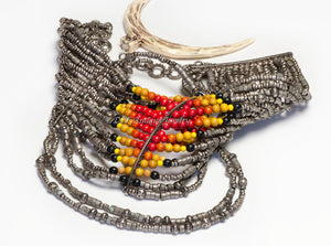 Christian Dior 1998 John Galliano Metal Wood Beads Maasai Masai Choker Necklace
