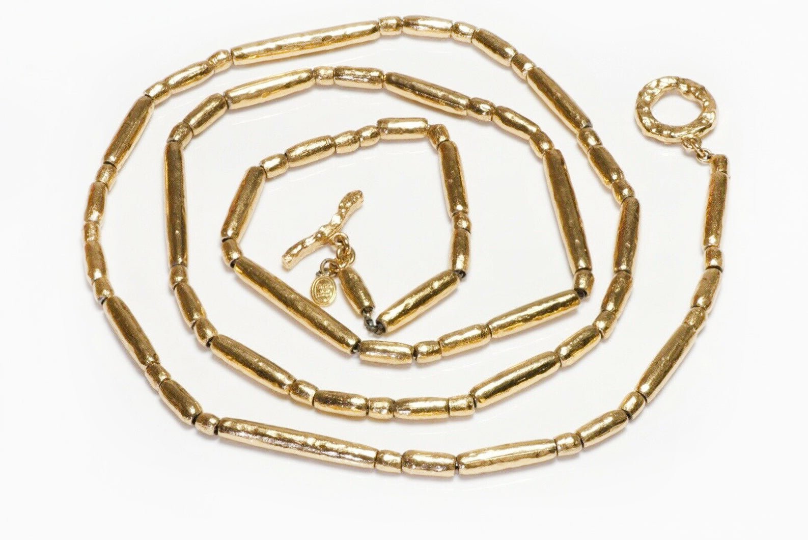 Christian Dior Boutique Gold Plated Bamboo Chain Necklace