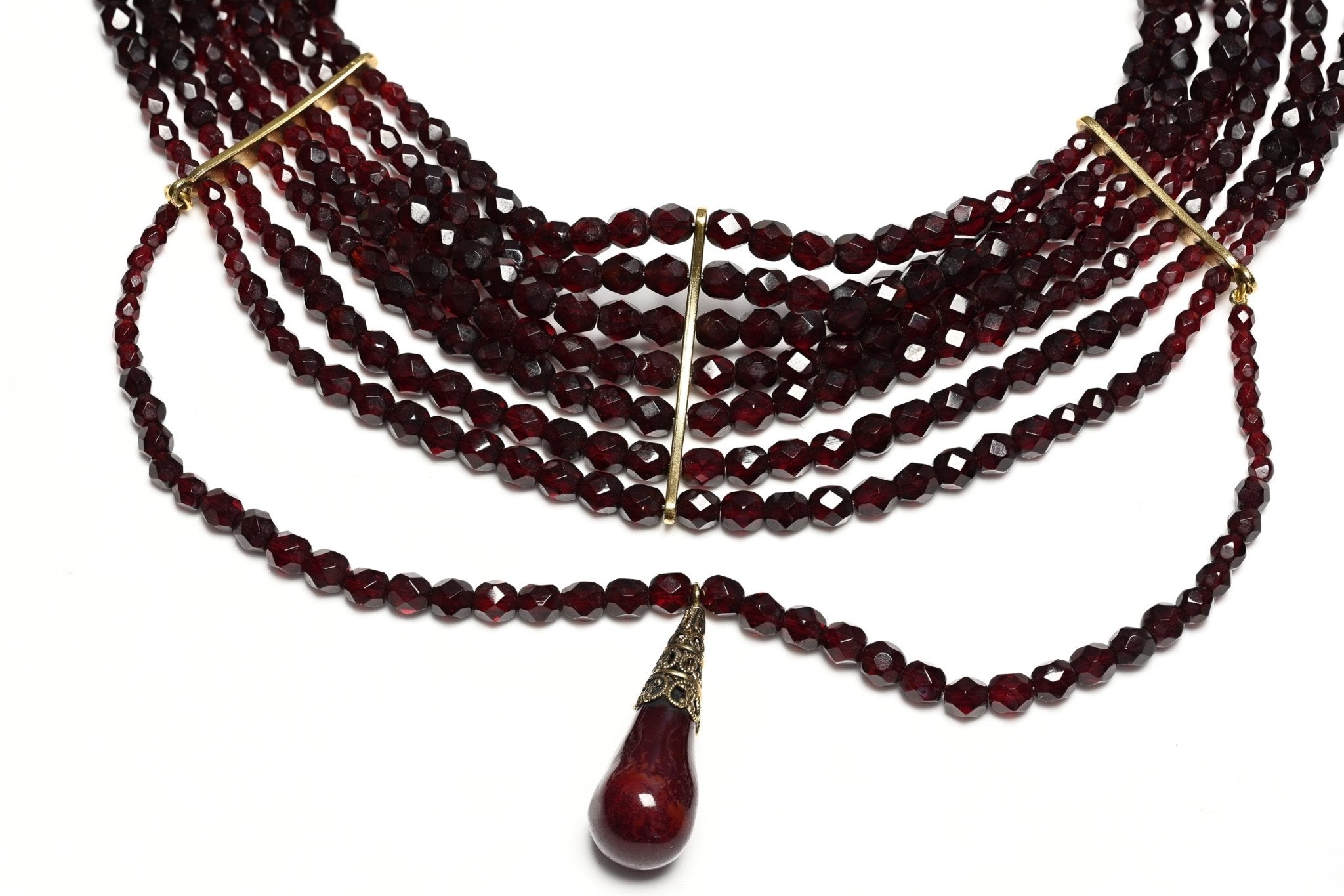 Christian Dior Couture 1998 Galliano Maasai Masai Red Glass Beads Choker Necklace