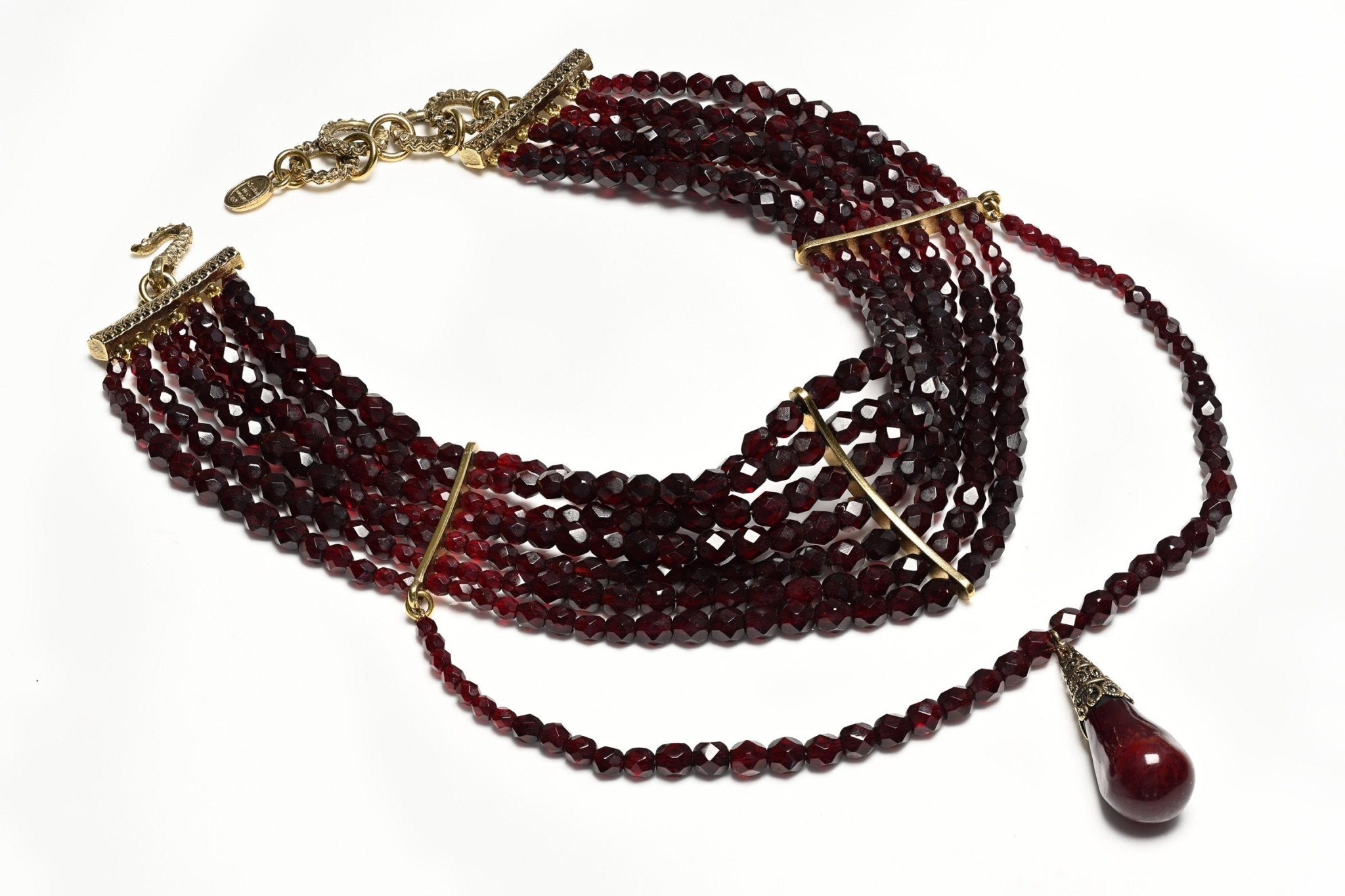 Christian Dior Couture 1998 Galliano Maasai Masai Red Glass Beads Choker Necklace