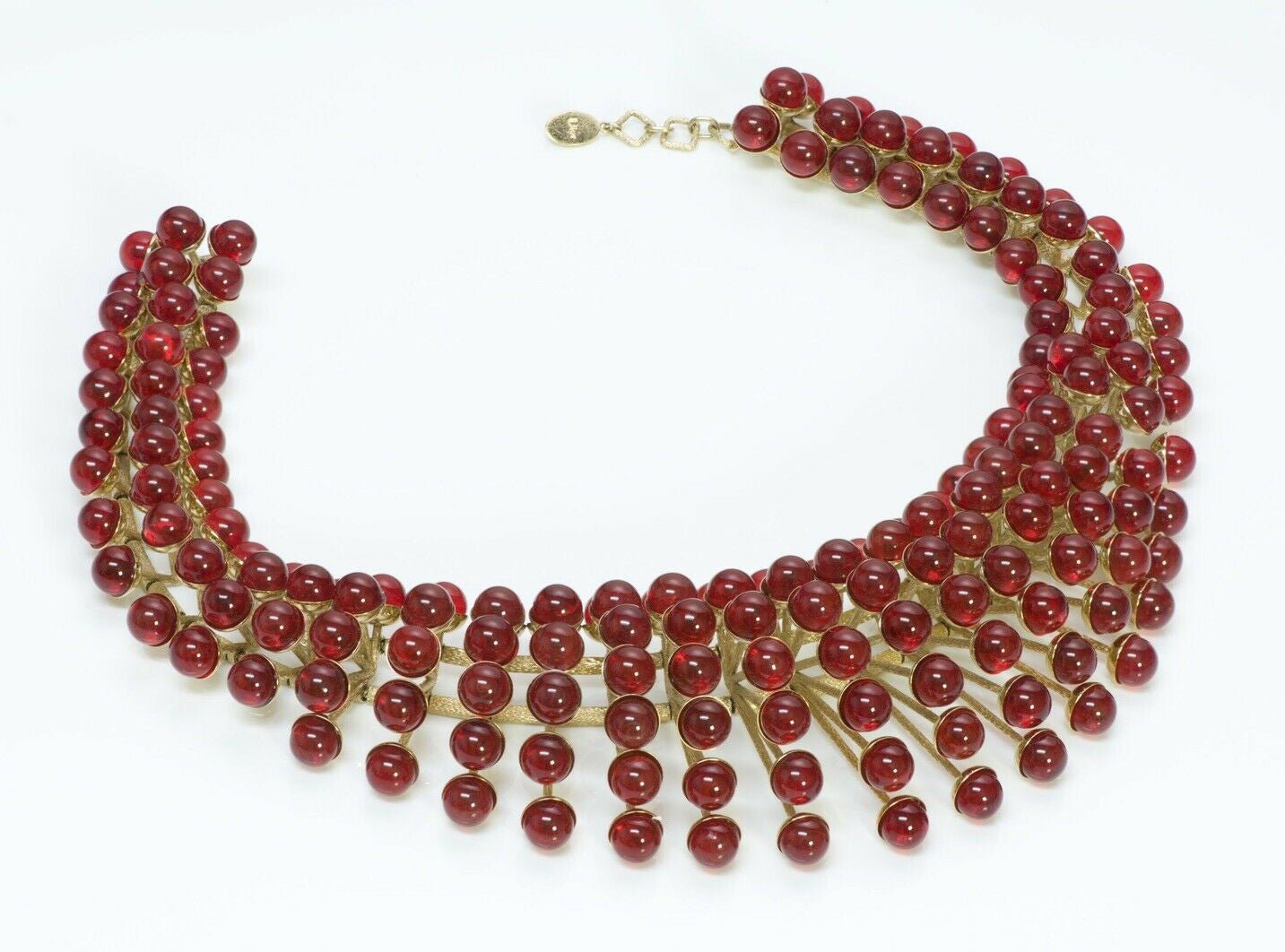 Christian Dior Couture 2012 Raf Simons Red Glass Collar Necklace