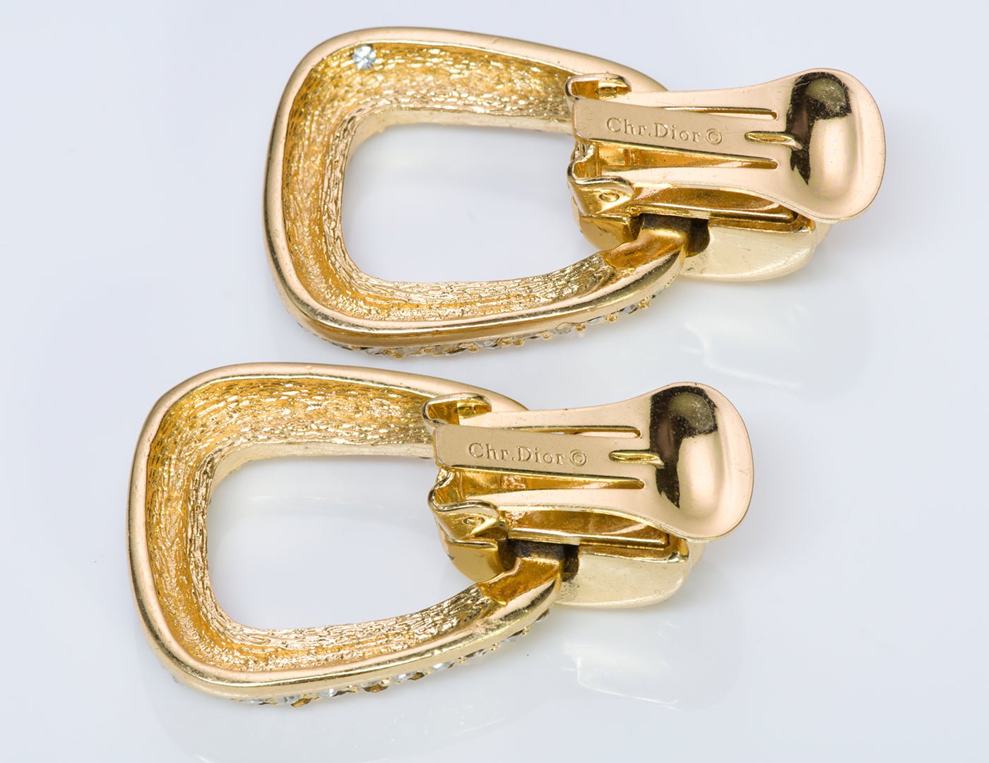 Christian Dior Door Knocker Crystal Earrings - DSF Antique Jewelry