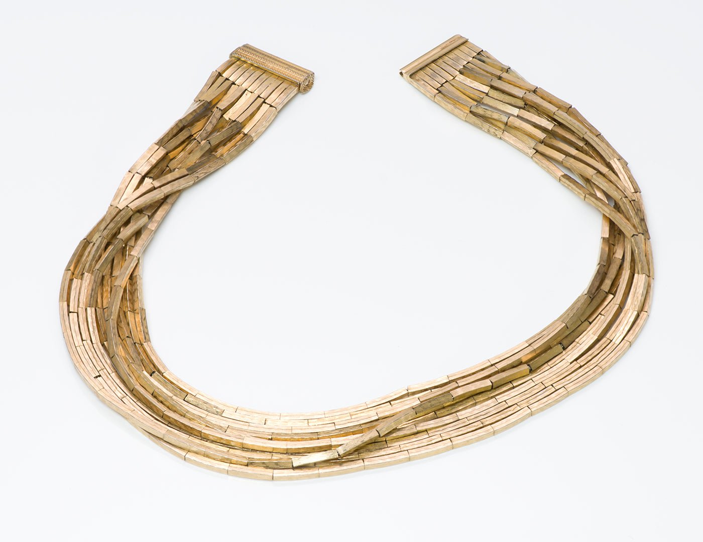 Christian Dior Gold Tone Multi Strand Collar Necklace - DSF Antique Jewelry