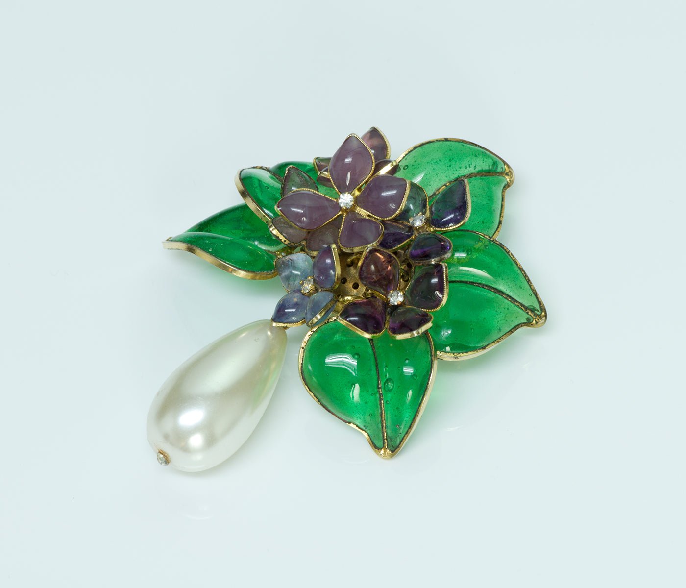 Christian Dior Gripoix Vintage Flower Brooch - DSF Antique Jewelry