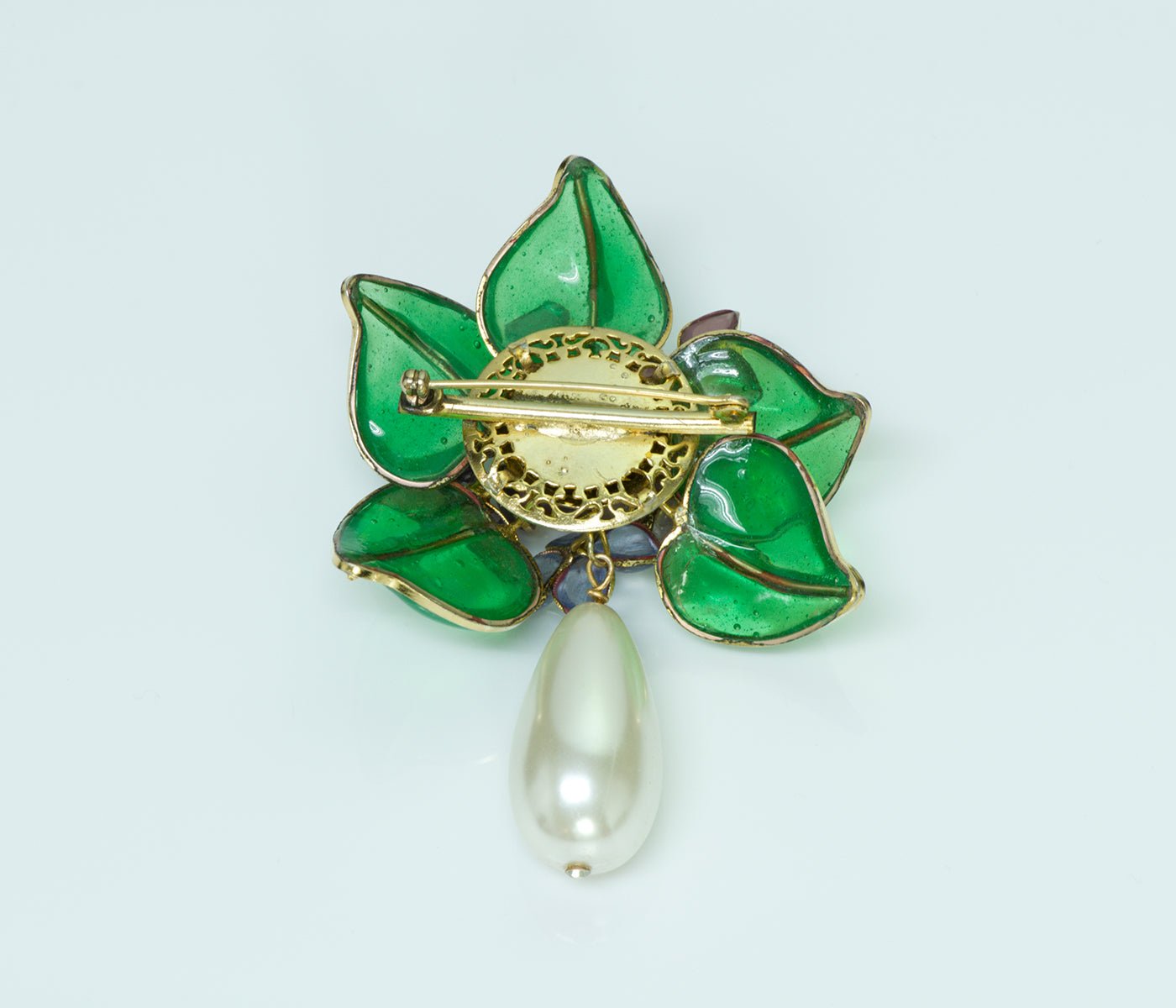 Christian Dior Gripoix Vintage Flower Brooch - DSF Antique Jewelry