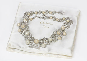 Christian Dior Henkel & Grosse 1959 Crystal Pearl Necklace
