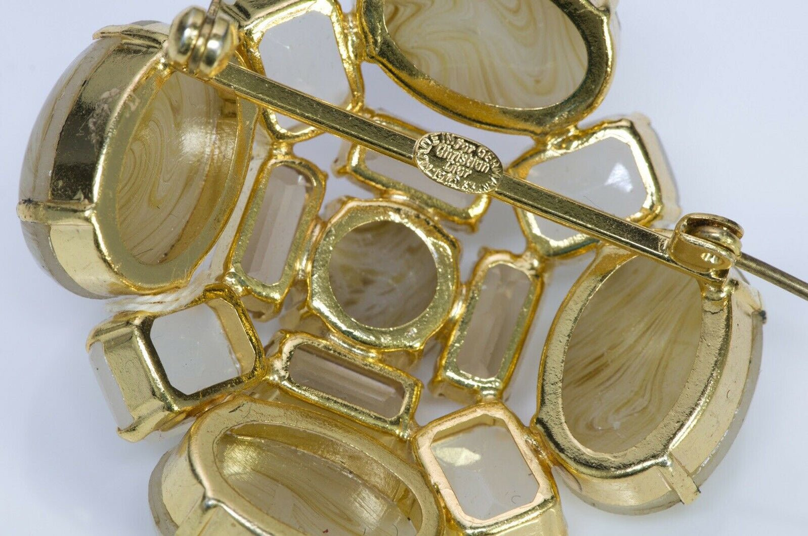 Christian Dior Henkel & Grosse 1963 Cabochon Glass Brooch