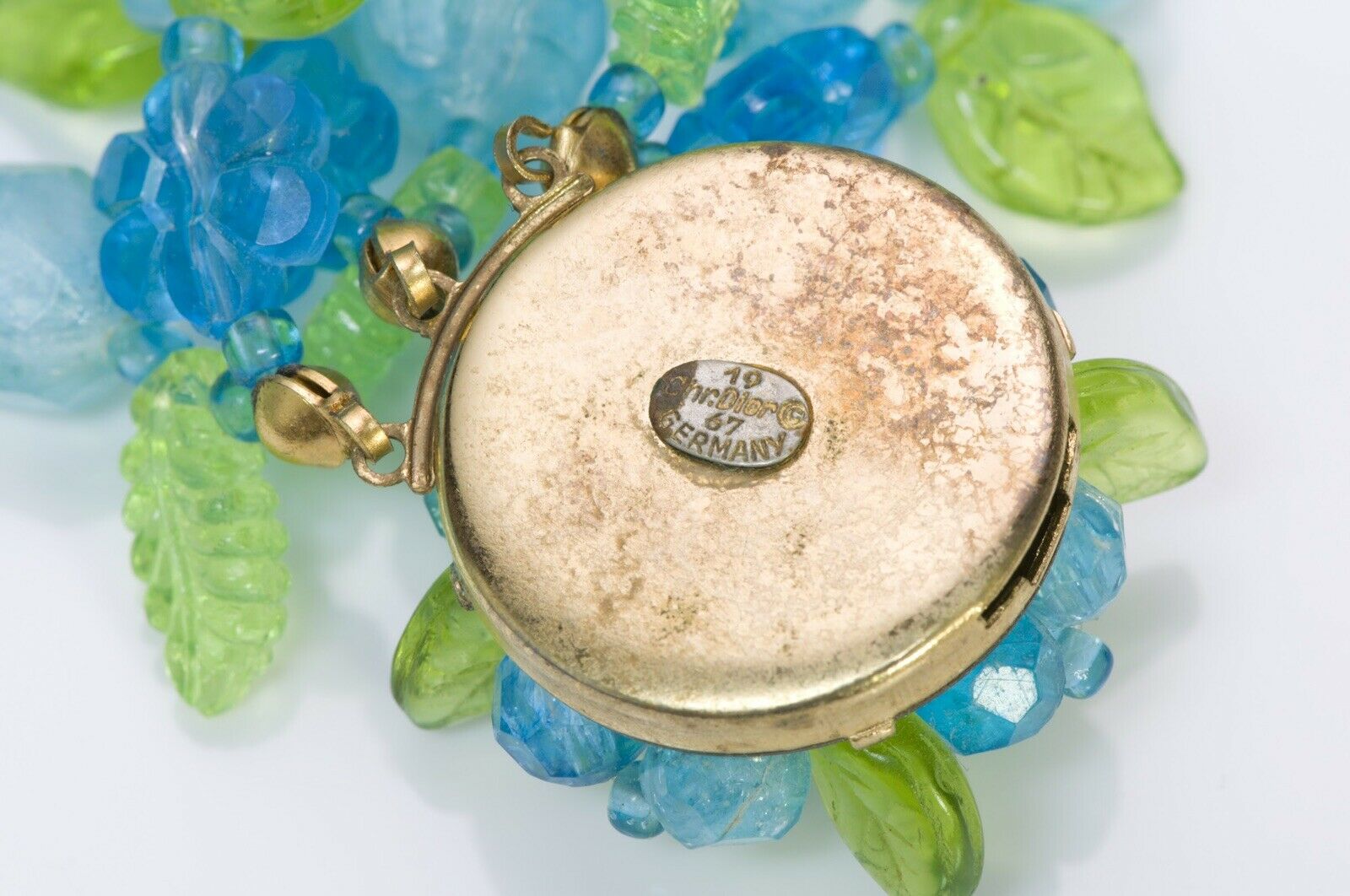 Christian DIOR Henkel Grosse 1967 Blue Beads Necklace