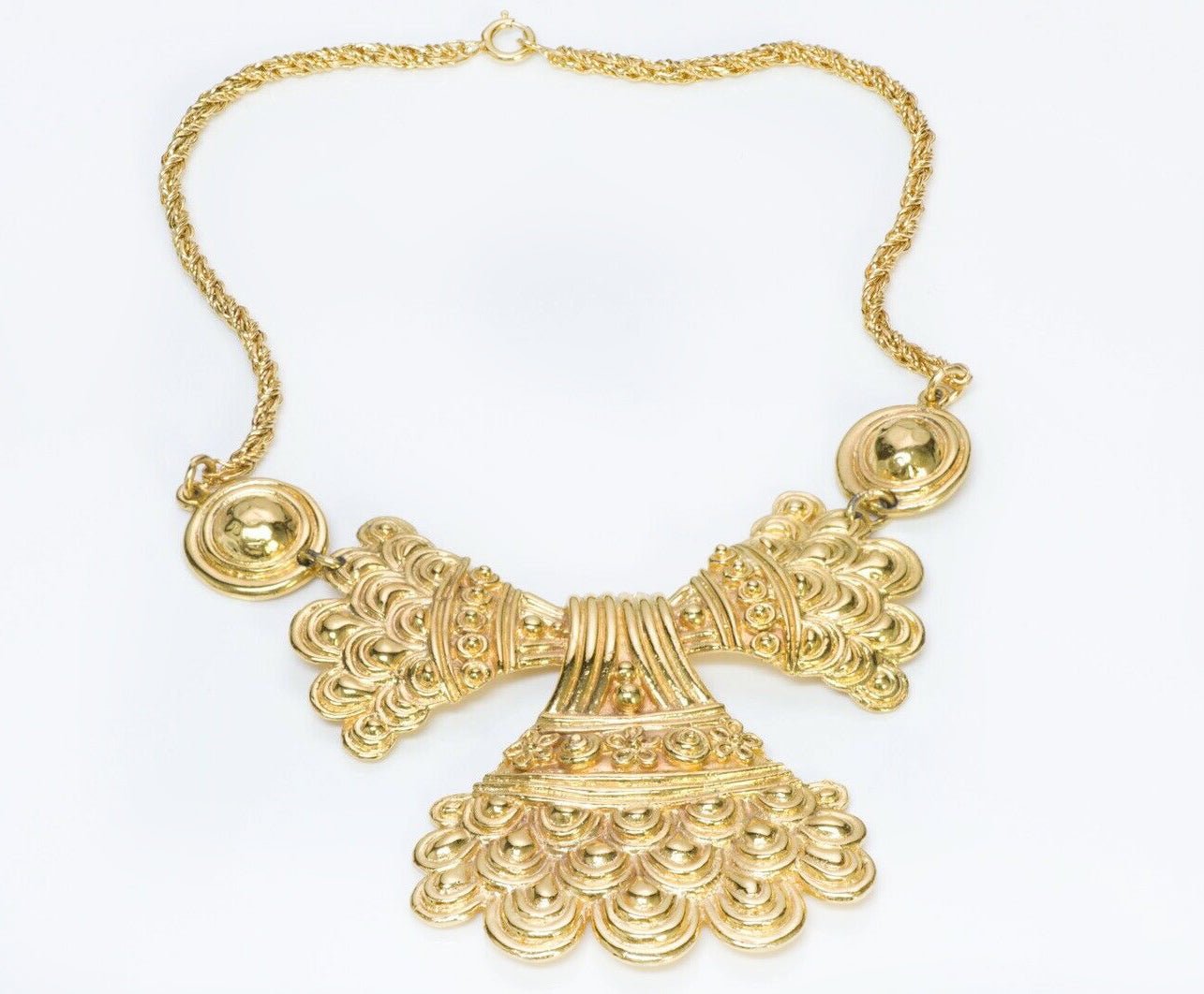 Christian Dior Henkel & Grosse 1971 Etruscan Style Pendant Necklace