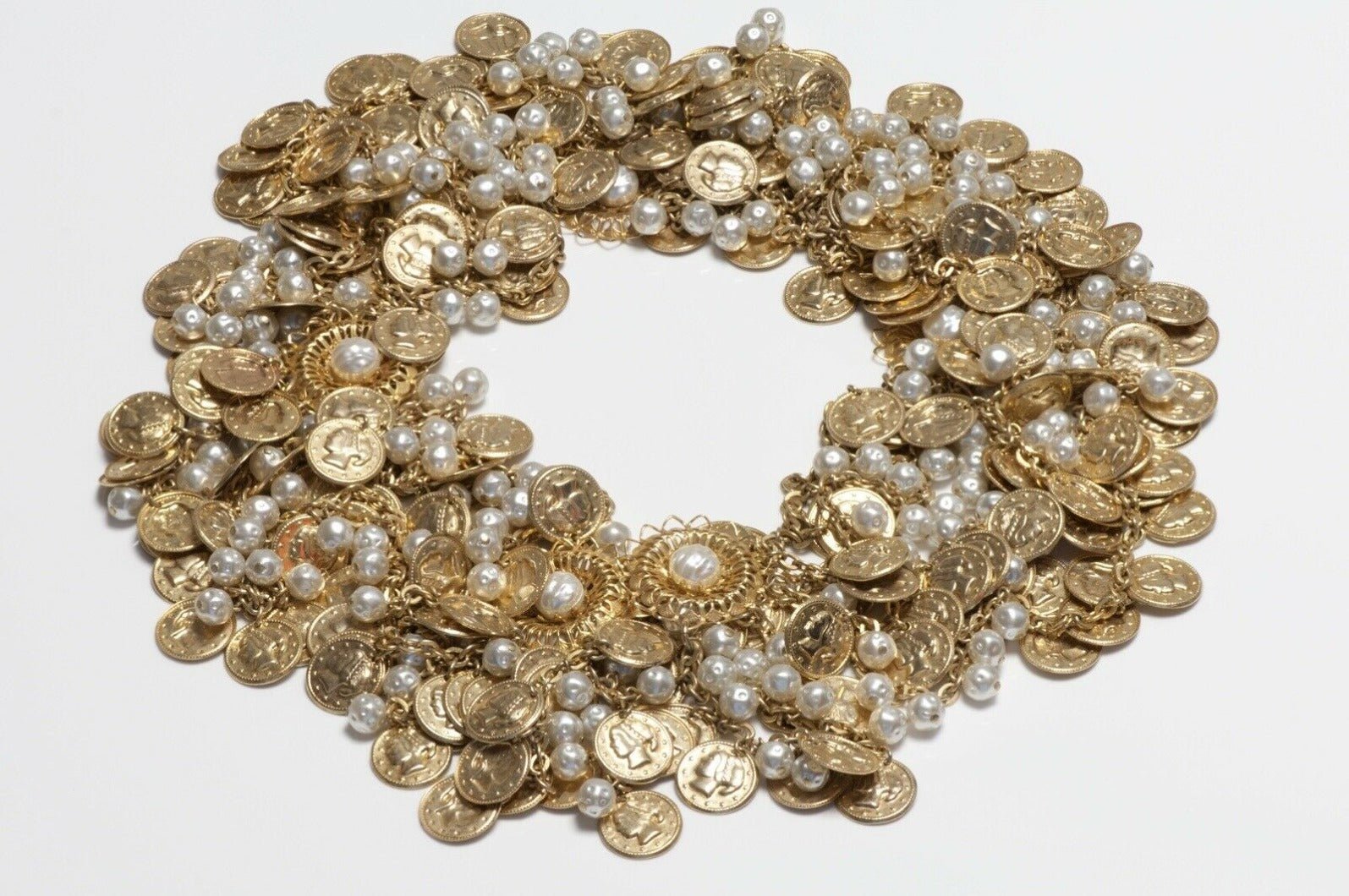 Christian Dior Paris Coin Pearl Chain Tassel Women’s Belt - DSF Antique Jewelry