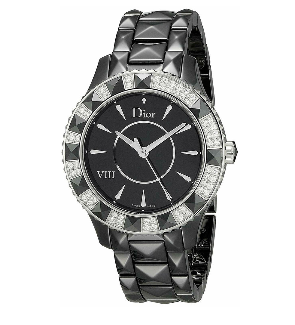 Christian Dior VIII Diamond Bezel Black Ceramic Women's Watch