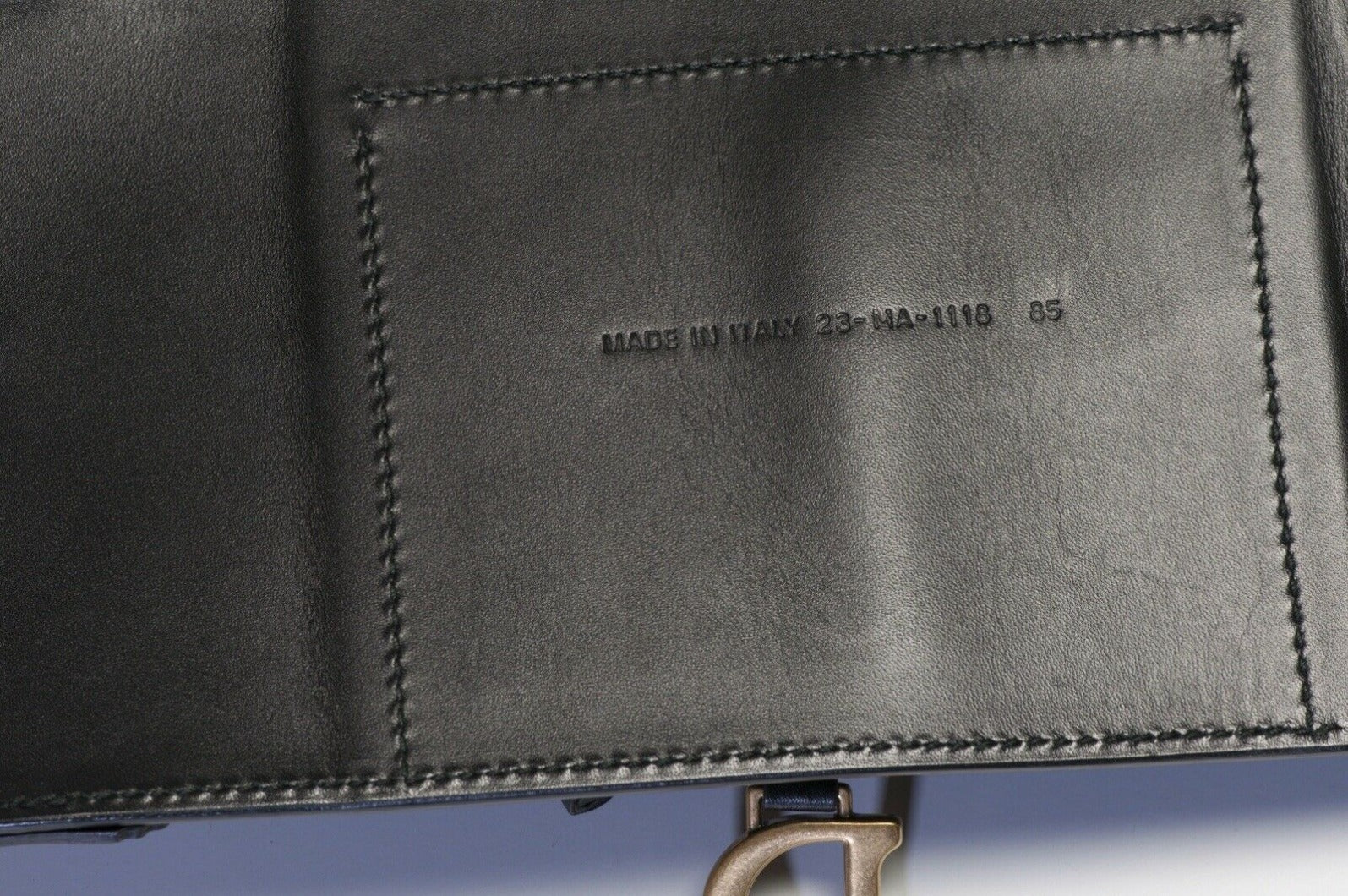 Christian Dior Wide Black Leather Saddle Bag Waist Belt