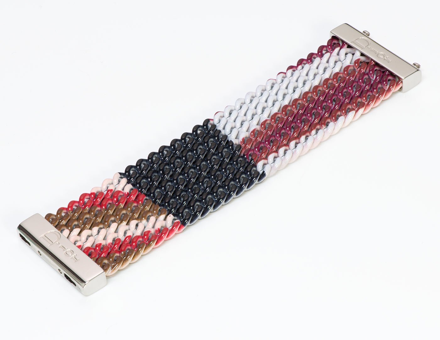 Christian Dior Wide Enamel Chain Bracelet - DSF Antique Jewelry
