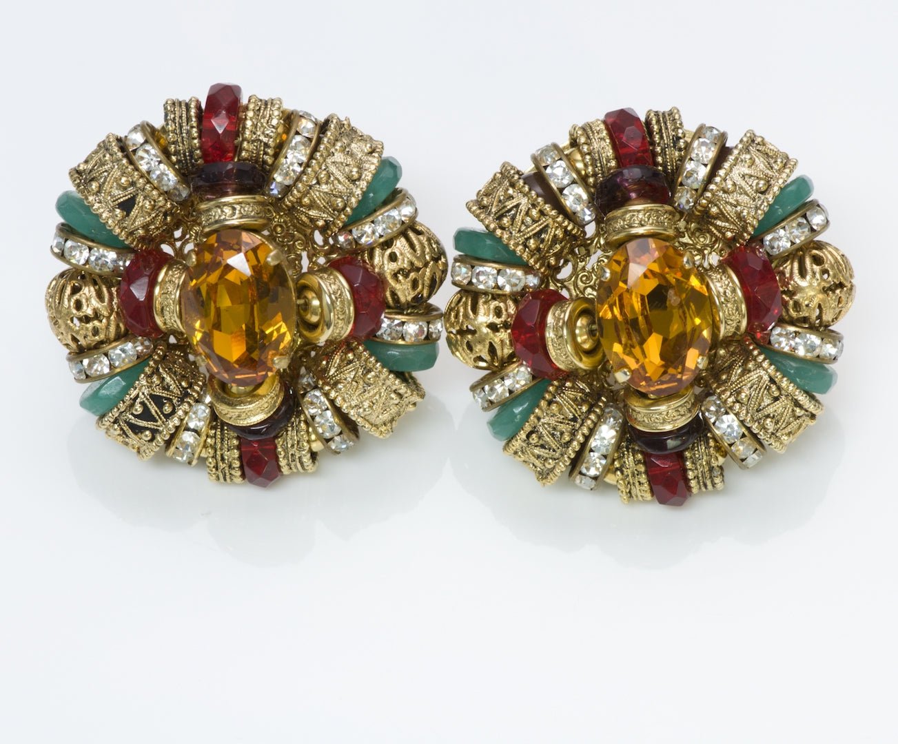 Christian Lacroix Couture Filigree Crystal Earrings