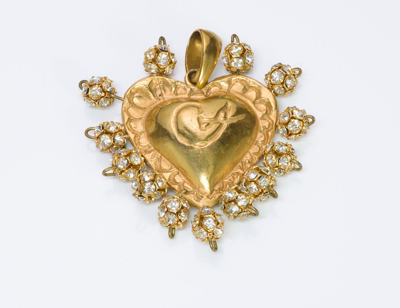 Christian Lacroix Gold Plated Heart Crystal Pendant