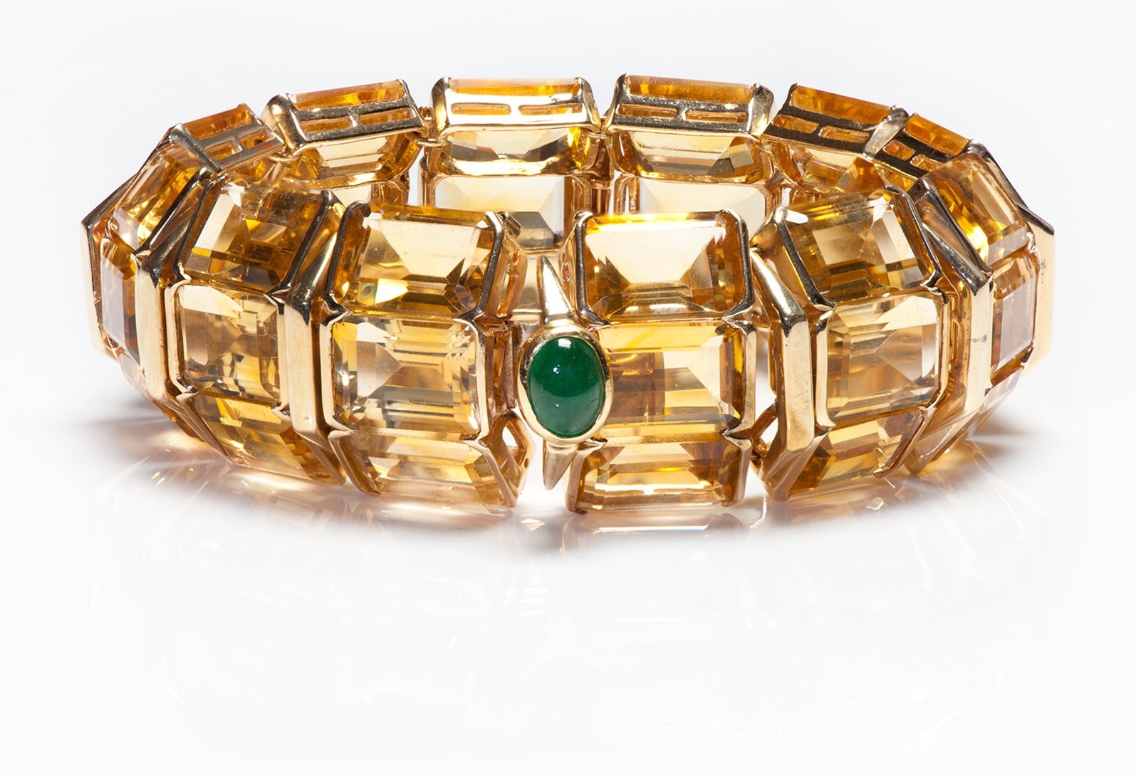 Christopher Kaufmann Gold Citrine Emerald Bracelet