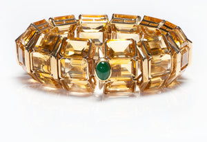 Christopher Kaufmann Gold Citrine Emerald Bracelet