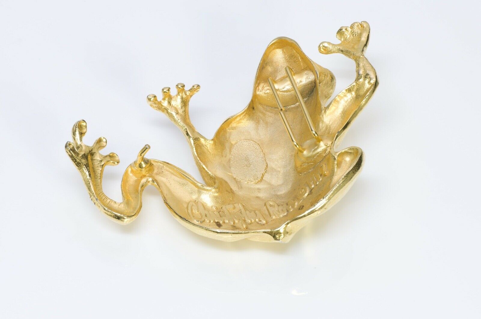 Christopher Ross 24k Gold Plated Large Frog Belt Buckle