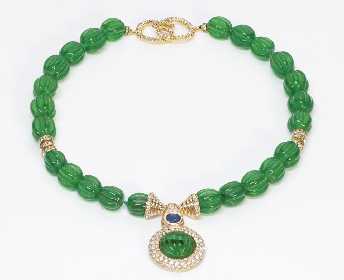 CINER Green Glass Beads Mughal Style Necklace