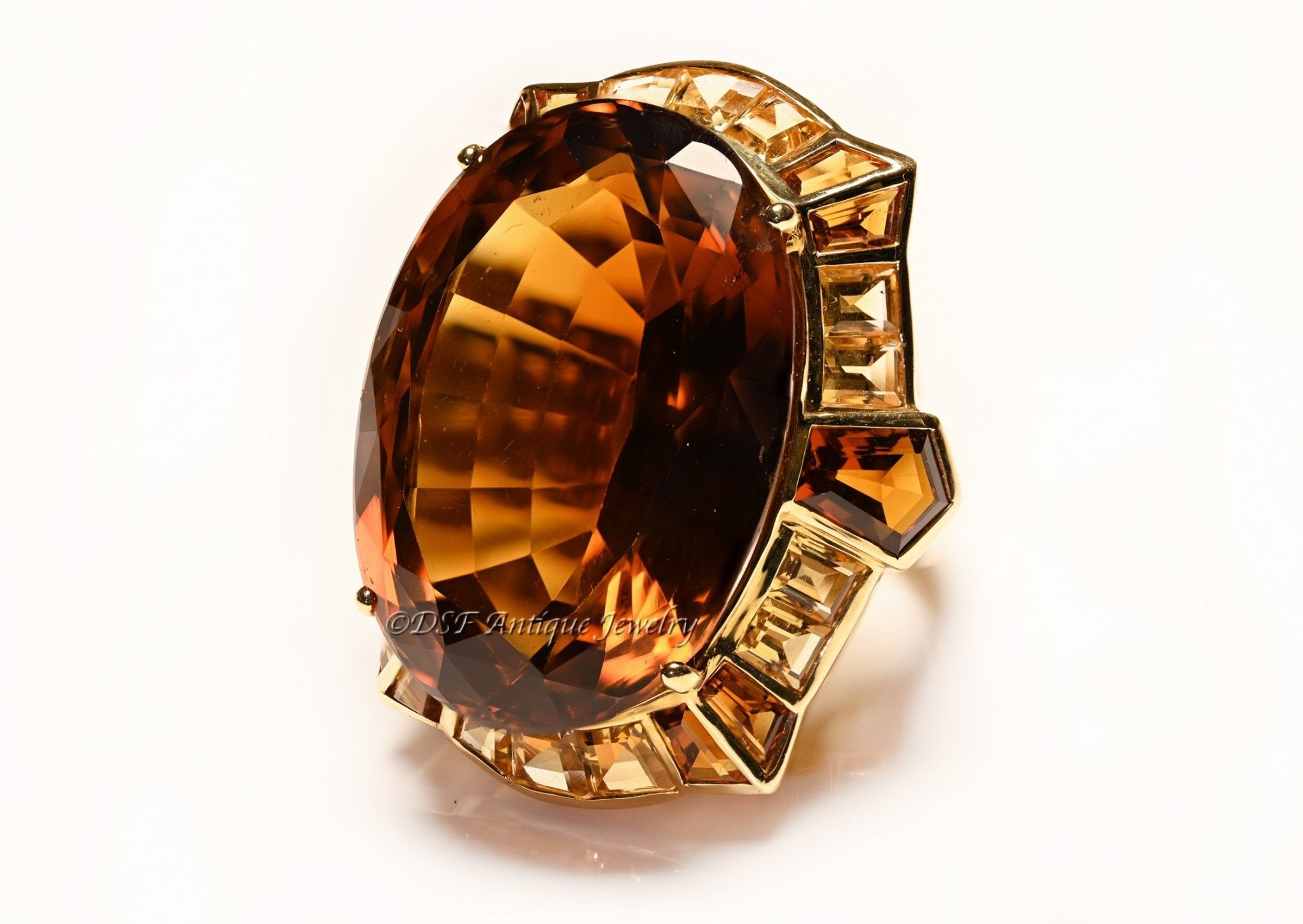 Citrine 18K Yellow Gold Ring - DSF Antique Jewelry