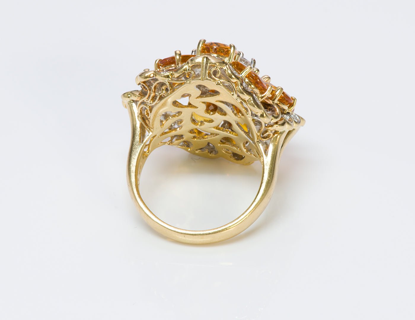 Citrine Diamond 18K Yellow Gold Ring