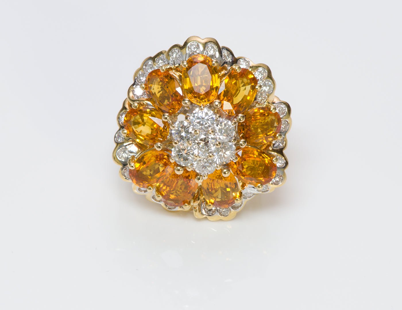 Citrine Diamond 18K Yellow Gold Ring - DSF Antique Jewelry