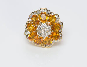 Citrine Diamond 18K Yellow Gold Ring