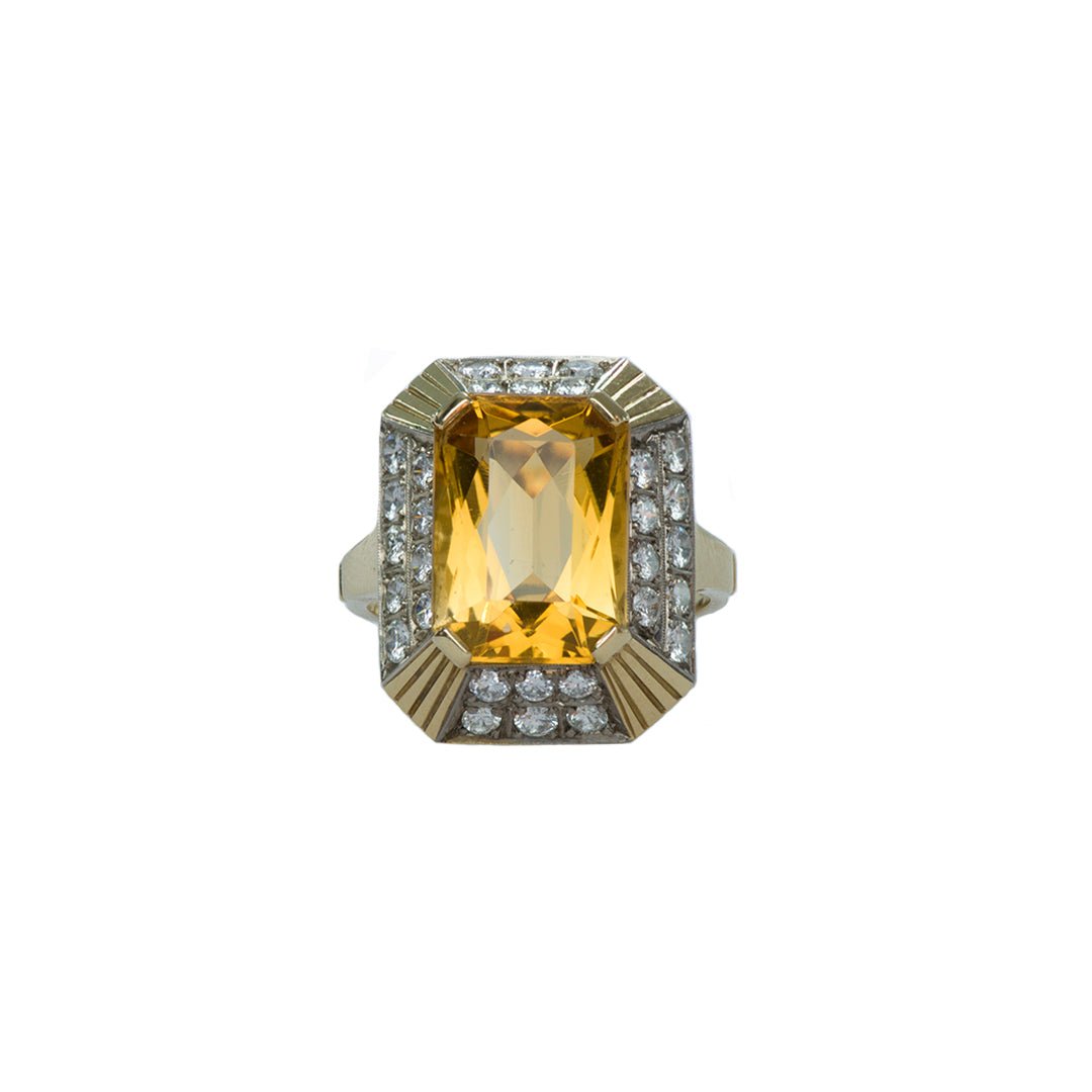 Citrine Diamond Ring - DSF Antique Jewelry