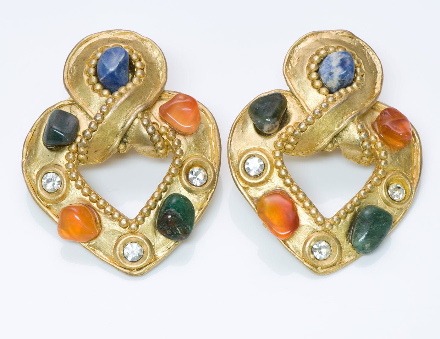 Claire Deve Byzantine Style Glass Stone Earrings - DSF Antique Jewelry