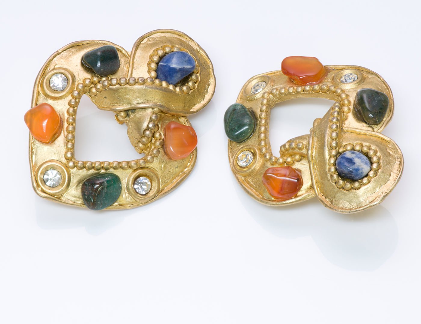 Claire Deve Byzantine Style Glass Stone Earrings