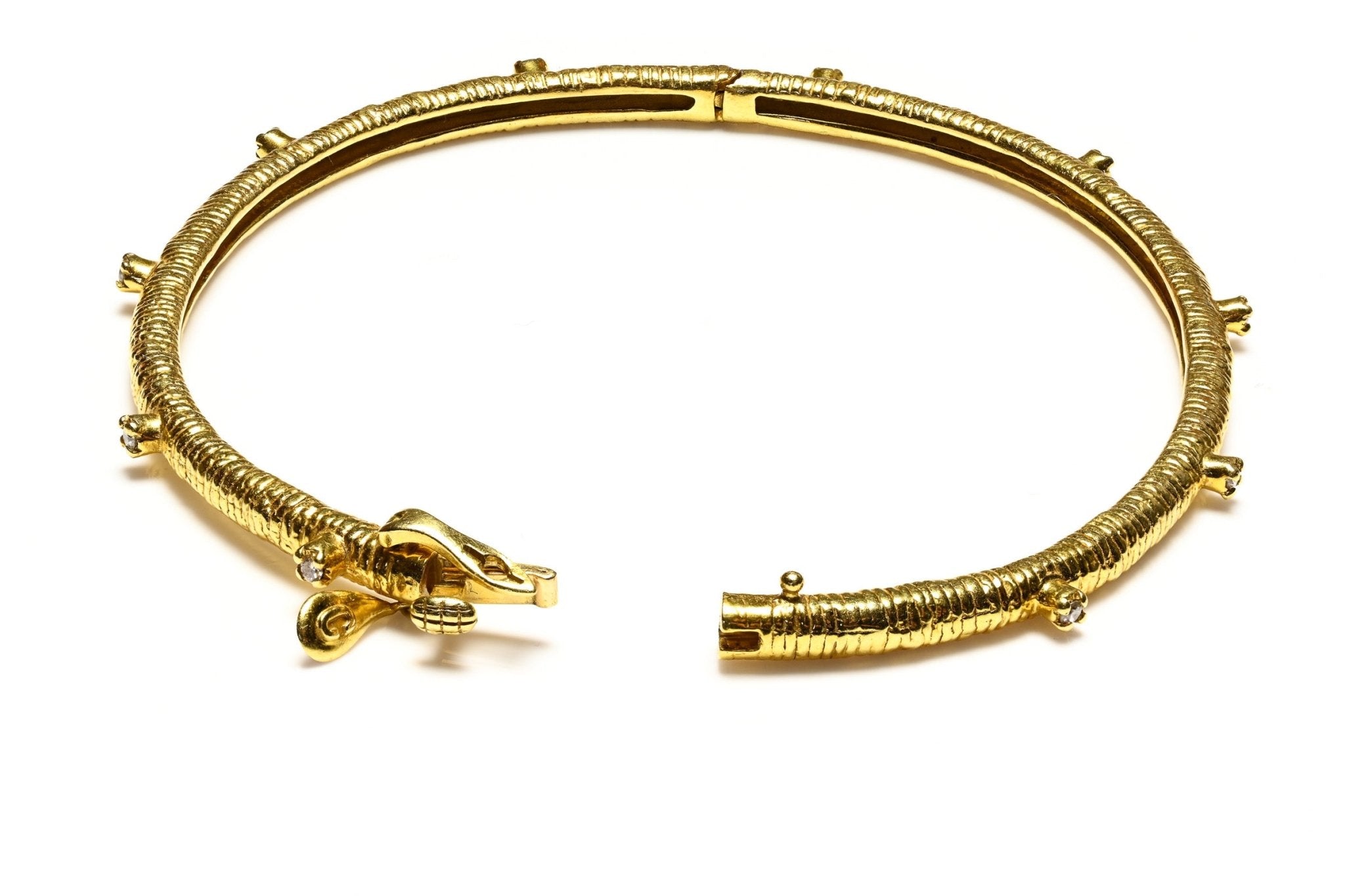 Coomi 20K Gold Diamond Wrapped Bangle Bracelet - DSF Antique Jewelry