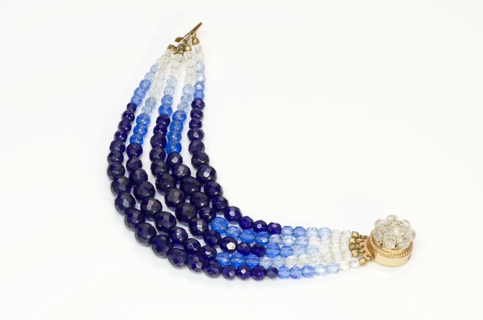 Coppola e Toppo Blue Crystal Multi Strand Beads Bracelet